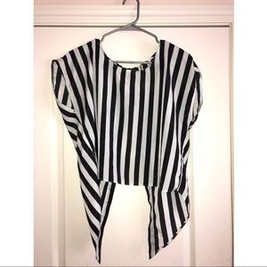 Black and White Striped Blouse
